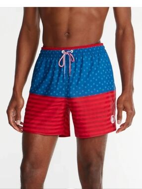 Chubbies The Liberties Magic Print Reveal Swim Trunks Large Back Zipper Pocket
